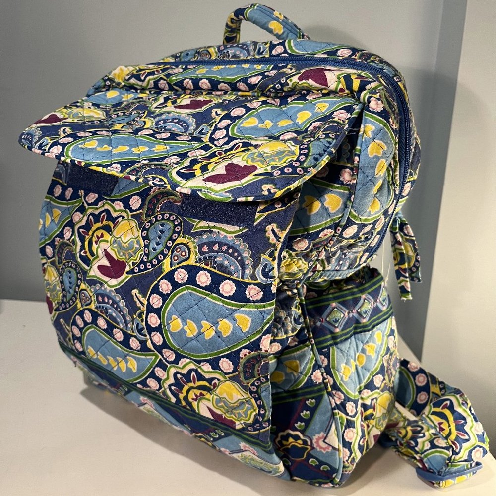 Quilted Paisley Zippered Backpack